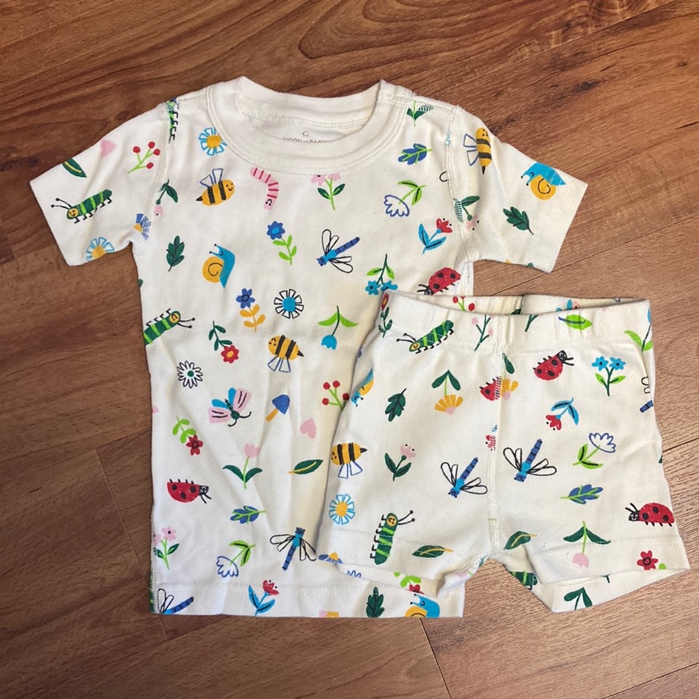 Spring Summer Pajamas Shorts Set with Nature Images Size 3T